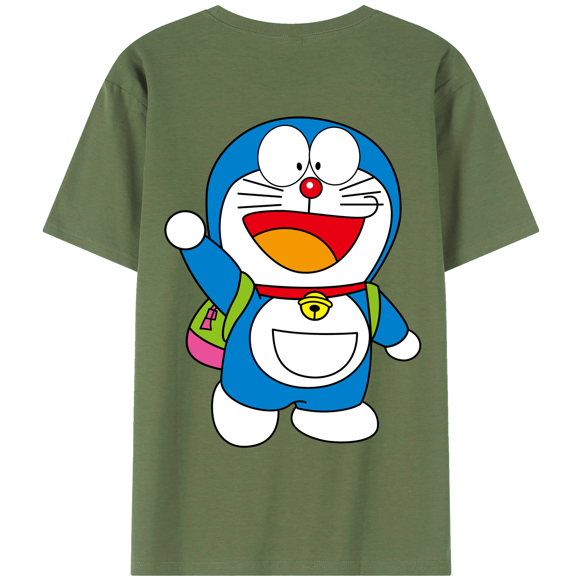 （画像用） ドラえもん Doraemon 綿100％ メンズ半袖Tシャツ（バックプリント） 通気性